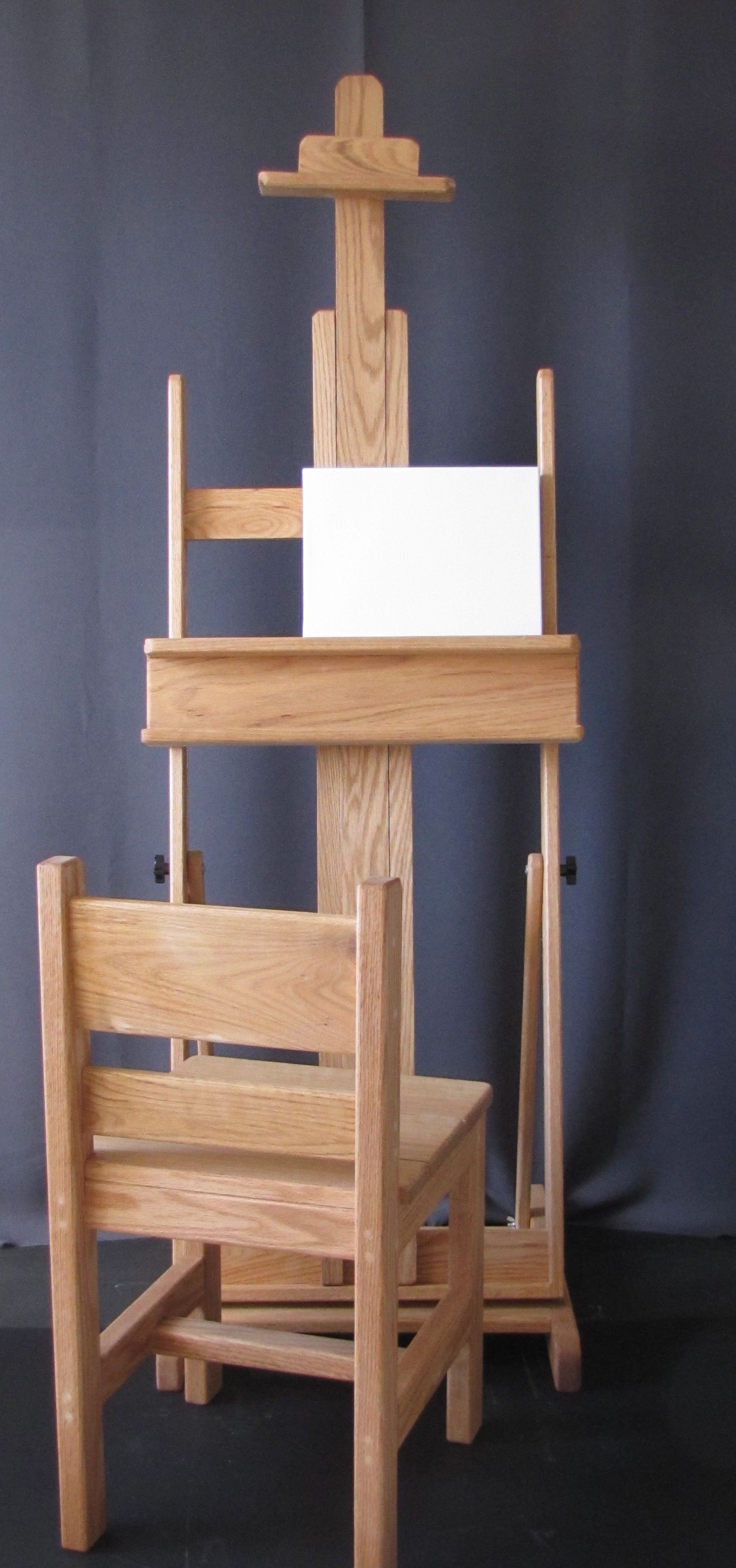  Easel, Chair, Canvas, and Painter